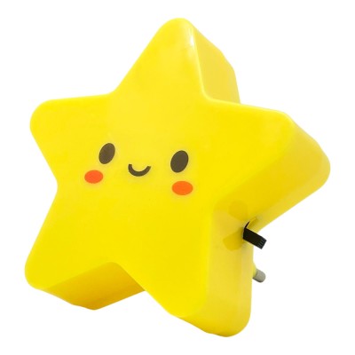 ΦΩΤΑΚΙ ΝΥΚΤΟΣ LED 0,2W ΜΕ ΔΙΑΚΟΠΤΗ ΣΕ ΣΧΗΜΑ ΑΣΤΕΡΙ ΚΙΤΡΙΝΟ 8x8x6εκ. ANKOR