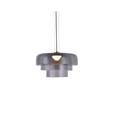 Inlight Κρεμαστό Φωτιστικό LED 12W 3CCT απο φιμέ γυαλί D:42x23cm (4068-Smoky)