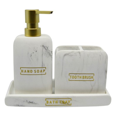 DISPENSER ΠΟΛΥΕΣΤΕΡΙΚΟ ΑΣΠΡΟ ΜΑΡΜΑΡΟ ΜΕ ΧΡΥΣΟ 7,8x6x18,3εκ.ANKOR