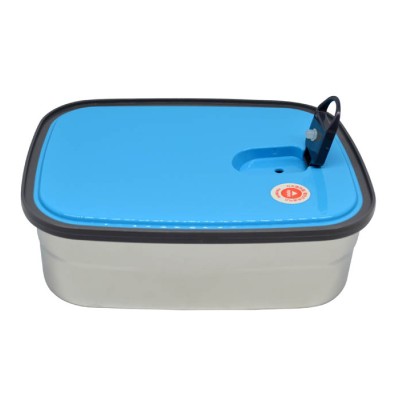 ΦΑΓΗΤΟΔΟΧΕΙΟ INOX ΜΕ ΜΠΛΕ ΠΛΑΣΤΙΚΟ ΚΑΠΑΚΙ 1,10lt ANKOR