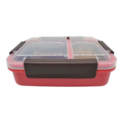 ΦΑΓΗΤΟΔΟΧΕΙΟ ΔΥΟ ΘΕΣΕΩΝ ΠΛΑΣΤΙΚΟ-INOX ΜΕ ΚΑΠΑΚΙ ΑΣΦΑΛΕΙΑΣ ΡΟΖ ANKOR