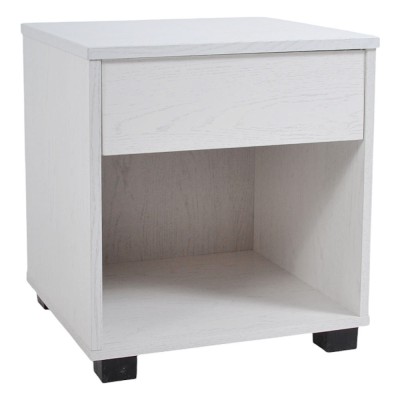 ΚΟΜΟΔΙΝΟ ΞΥΛΙΝΟ ΜΕ ΕΝΑ ΣΥΡΤΑΡΙ ΣΕ ΑΣΠΡΟ ΧΡΩΜΑ 40x36x43εκ. ANKOR