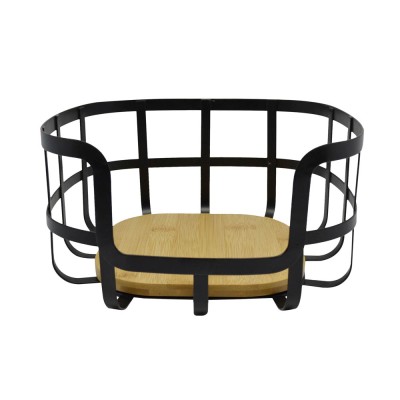 ΦΡΟΥΤΙΕΡΑ ΜΕΤΑΛΛΙΚΗ ΜΑΥΡΗ ΜΕ ΜΠΑΜΠΟΥ 24x24x12,7εκ. ANKOR