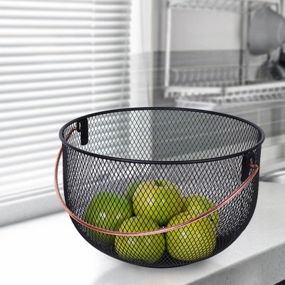 ΦΡΟΥΤΙΕΡΑ ΜΕΤΑΛΛΙΚΗ ΜΑΥΡΗ ΜΕ ΡΟΖ ΧΡΥΣΗ ΛΑΒΗ 30x19εκ.ANKOR