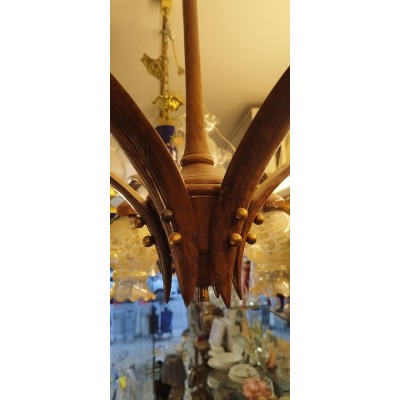 Φωτιστικό Αντίκα ξύλινο 6φωτο