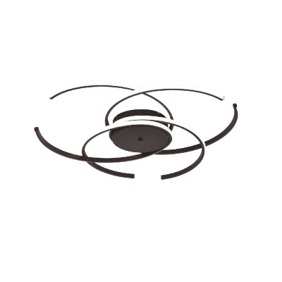 Inlight Πλαφονιέρα οροφής LED 46W 3CCT σε μαύρη απόχρωση D:60cm (6111-B)