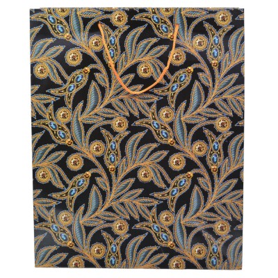 ΤΣΑΝΤΑ ΣΥΣΚΕΥΑΣΙΑΣ ME ΚΟΡΔΟΝΙ ΜΠΛΕ ΚΑΙ ΧΡΥΣΑ ΦΥΛΛΑ 26,5x14x33εκ.ANKOR