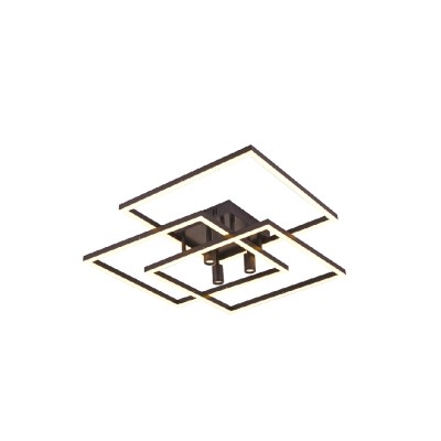 Inlight Πλαφονιέρα οροφής LED 72W & 3*3W 3CCT σε μαύρη απόχρωση D:64x64cm (6112)