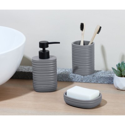 DISPENSER ΠΟΛΥΕΣΤΕΡΙΚΟ ΡΙΓΕ ΣΕ ΧΡΩΜΑ ΓΚΡΙ ΜΑΤ 8,1x8,1x16,9εκ.ANKOR