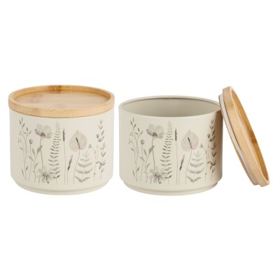 ΣΕΤ 2 ΜΕΤΑΛΛΙΚΑ ΒΑΖΑ ΣΕ ΜΠΕΖ ΧΡΩΜΑ ΜΕ ΜΠΑΜΠΟΥ ΚΑΠΑΚΙ ΚΑΙ ΣΧΕΔΙΟ ΛΟΥΛΟΥΔΙΑ11,3x11,3x9,6εκ. ANKOR