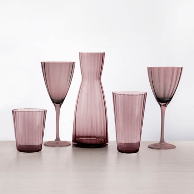 ΣΕΤ ΠΟΤΗΡΙΑ ΚΟΛΩΝΑΤΑ 6 ΤΕΜΑΧΙΩΝ ΓΥΑΛΙΝΑ PREMIUM 370ml ΜΩΒ ΧΡΩΜΑ ANKOR