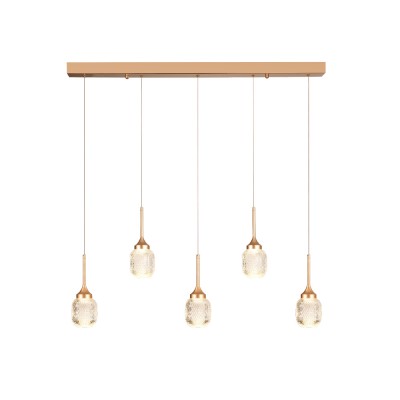 Inlight Κρεμαστό φωτιστικό LED 5*10W από χρυσαφί μέταλλο και ακρυλικό D:60x200cm (4077R-5-Golden)