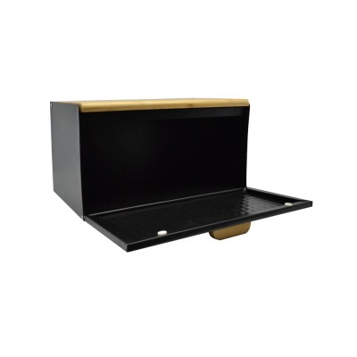 ΨΩΜΙΕΡΑ ΜΕΤΑΛΛΙΚΗ ΜΑΥΡΗ ΜΕ ΜΠΑΜΠΟΥ ΚΑΠΑΚΙ 35,2x21,5x19,5εκ. ANKOR