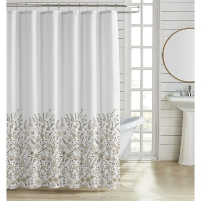 ΚΟΥΡΤΙΝΑ ΜΠΑΝΙΟΥ ΠΟΛΥΕΣΤΕΡΙΚΗ 180x200εκ 90gsm ΜΕ 12 ΚΡΙΚΟΥΣ ΛΟΥΛΟΥΔΑΤΟ ΣΧΕΔΙΟ ΣΕ ΓΗΙΝΟΥΣ ΤΟΝΟΥΣ ANKOR