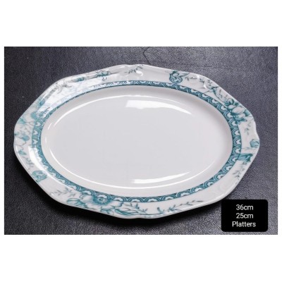 ΠΙΑΤΕΛΑ ΟΒΑΛ 36cm TIFFANY-GREEN 24324 - ORIANA FERELLI®