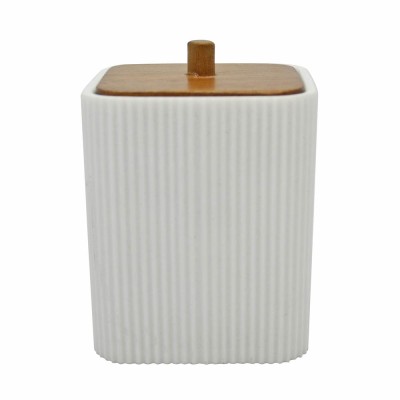 ΘΗΚΗ ΓΙΑ ΜΠΑΤΟΝΕΤΕΣ ΠΟΛΥΕΣΤΕΡΙΚΗ ΑΣΠΡΗ ΜΕ ΞΥΛΟ ΑΚΑΚΙΑΣ 7,5x7,6x10εκ.ANKOR