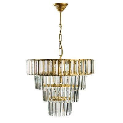 Φωτιστικό Πολύφωτο 7φ μέταλλο χρυσό κρύσταλλα Ε14