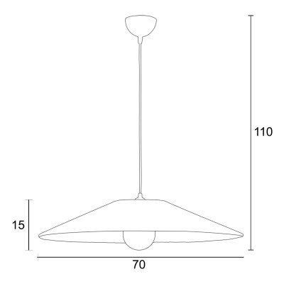 Φωτιστικό μονόφωτο σχοινί μαύρο Ε27 Φ70