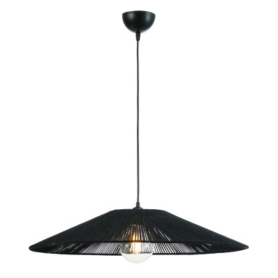 Φωτιστικό μονόφωτο σχοινί μαύρο Ε27 Φ40