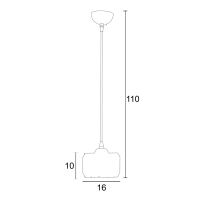 Φωτιστικό μονόφωτο Μέταλλο/Κρύσταλλο Ε27