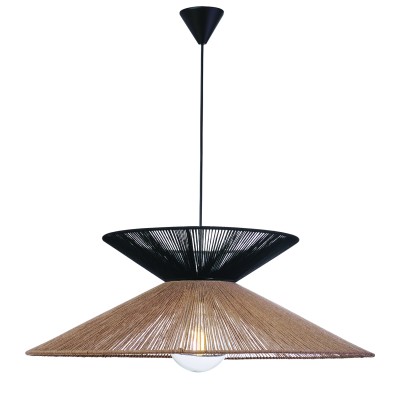 Φωτιστικό μονόφωτο σχοινί natural/μαύρο Ε27 Φ70