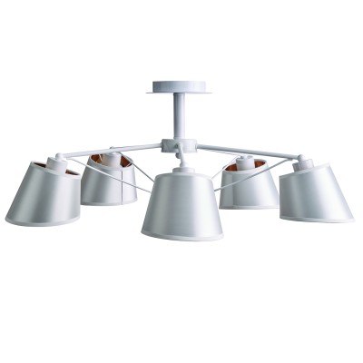 Φωτιστικό Πολύφωτο 5φ Μέταλλο/Αμπαζούρ λευκό Ε27