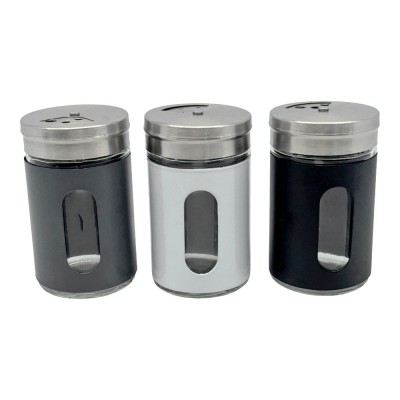 ΣΕΤ 24 ΤΕΜ ΑΛΑΤΟΠΙΠΕΡΑ ΧΡΩΜΑΤΙΣΤΑ INOX ΜΕ ΓΥΑΛΙ 70ml 4,8x4,8x8,2εκ ANKOR