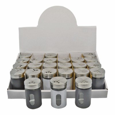 ΣΕΤ 24 ΤΕΜ ΑΛΑΤΟΠΙΠΕΡΑ ΧΡΩΜΑΤΙΣΤΑ INOX ΜΕ ΓΥΑΛΙ 70ml 4,8x4,8x8,2εκ ANKOR