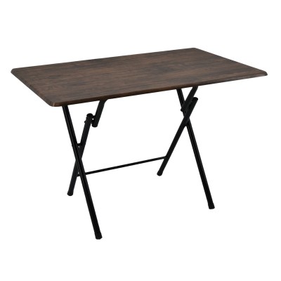 ΤΡΑΠΕΖΙ ΠΤΥΣΣΟΜΕΝΟ ΜΕΤΑΛΛΙΚΟ ΣΕ ΑΣΗΜΙ ΧΡΩΜΑ ΚΑΙ ΞΥΛΟ ΣΕ ΚΑΦΕ ΧΡΩΜΑ 100x60x70εκ.ANKOR