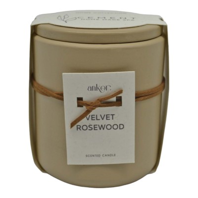 ΑΡΩΜΑΤΙΚΟ ΚΕΡΙ VELVET ROSEWOOD ΣΕ ΤΣΙΜΕΝΤΕΝΙΟ ΔΟΧΕΙΟ ΜΕ ΚΑΠΑΚΙ 8,8x8,8x10εκ. ANKOR