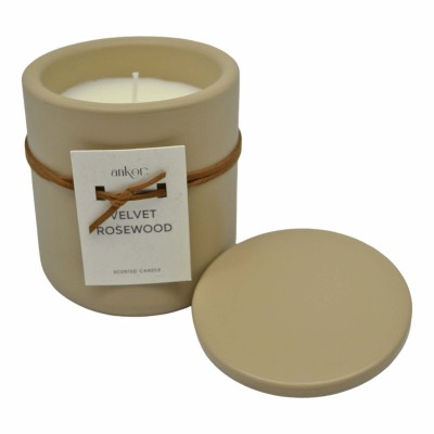 ΑΡΩΜΑΤΙΚΟ ΚΕΡΙ VELVET ROSEWOOD ΣΕ ΤΣΙΜΕΝΤΕΝΙΟ ΔΟΧΕΙΟ ΜΕ ΚΑΠΑΚΙ 8,8x8,8x10εκ. ANKOR