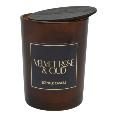 ΑΡΩΜΑΤΙΚΟ ΚΕΡΙ VELVET ROSE & OUD ΣΕ ΓΥΑΛΙΝΟ ΔΟΧΕΙΟ ΜΕ ΚΑΠΑΚΙ 8x8x10,5εκ. ANKOR