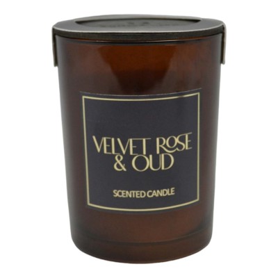 ΑΡΩΜΑΤΙΚΟ ΚΕΡΙ VELVET ROSE & OUD ΣΕ ΓΥΑΛΙΝΟ ΔΟΧΕΙΟ ΜΕ ΚΑΠΑΚΙ 8x8x10,5εκ. ANKOR