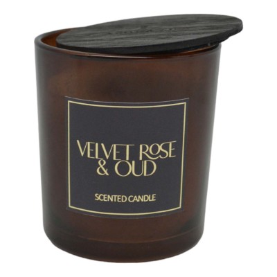 ΑΡΩΜΑΤΙΚΟ ΚΕΡΙ VELVET ROSE & OUD ΣΕ ΓΥΑΛΙΝΟ ΔΟΧΕΙΟ ΜΕ ΚΑΠΑΚΙ 7x7x7,8εκ. ANKOR