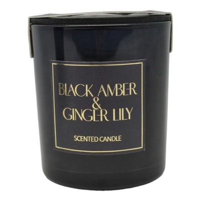 ΑΡΩΜΑΤΙΚΟ ΚΕΡΙ BLACK AMBER & GINGER LILY ΣΕ ΓΥΑΛΙΝΟ ΔΟΧΕΙΟ ΜΕ ΚΑΠΑΚΙ 7x7x7,8εκ. ANKOR