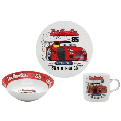 ΣΕΤ ΦΑΓΗΤΟΥ ΠΑΙΔΙΚΟ 3 ΤΕΜΑΧΙΩΝ ΠΟΡΣΕΛΑΝΙΝΟ ΑΥΤΟΚΙΝΗΤΟ ANKOR