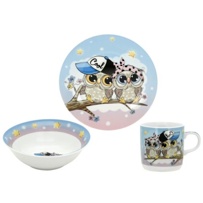 ΣΕΤ ΦΑΓΗΤΟΥ ΠΑΙΔΙΚΟ 3 ΤΕΜΑΧΙΩΝ ΠΟΡΣΕΛΑΝΙΝΟ ΚΟΥΚΟΥΒΑΓΙΕΣ ANKOR