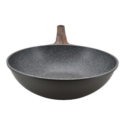 WOK ΑΛΟΥΜΙΝΙΟΥ ΜΕ ΕΠΙΣΤΡΩΣΗ ΑΠΟ ΠΕΤΡΑ 28εκ. ΛΑΒΗ ΒΑΚΕΛΙΤΗ SOFT TOUCH ANKOR