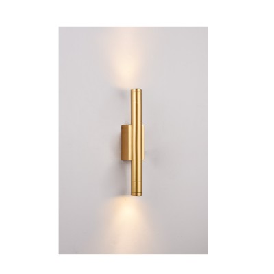 Inlight Επιτοίχιο φωτιστικό LED 2*5W 3000K σε χρυσαφί απόχρωση απο αλουμίνιο D:30x6cm (43061-Golden)