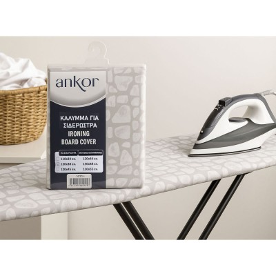 ΣΙΔΕΡΟΠΑΝΟ 100% ΒΑΜΒΑΚΕΡΟ ΜΕ ΚΟΡΔΟΝΙ 130x48εκ. ΓΚΡΙ ΜΟΤΙΒΟ ANKOR