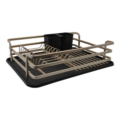 ΠΙΑΤΟΘΗΚΗ ΑΛΟΥΜΙΝΙΟΥ ΣΕ ΣΑΜΠΑΝΙΖΕ ΧΡΩΜΑ ΜΕ ΜΑΥΡΟ ΔΙΣΚΟ 45,5x30,3x12,8εκ.ANKOR