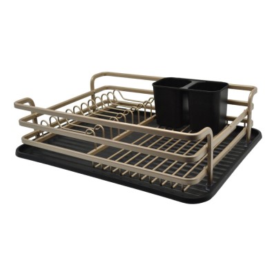 ΠΙΑΤΟΘΗΚΗ ΑΛΟΥΜΙΝΙΟΥ ΣΕ ΣΑΜΠΑΝΙΖΕ ΧΡΩΜΑ ΜΕ ΜΑΥΡΟ ΔΙΣΚΟ 45,5x30,3x12,8εκ.ANKOR