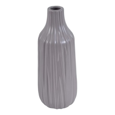 ΒΑΖΟ ΚΕΡΑΜΙΚΟ ΜΕ ΑΝΑΓΛΥΦΗ ΥΦΗ ΣΕ ΓΚΡΙ ΧΡΩΜΑ 15x15x37,5εκ. ANKOR