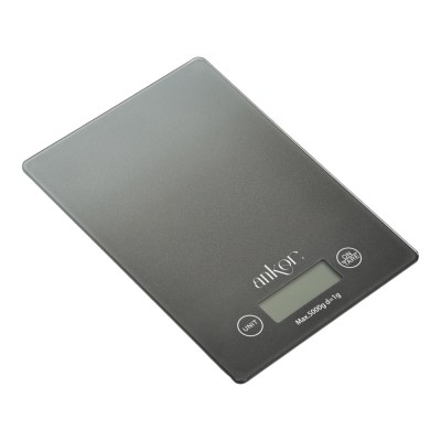 ΖΥΓΑΡΙΑ ΗΛΕΚΤΡΟΝΙΚΗ 5kg ΓΥΑΛΙΝΗ ΓΚΡΙ ΝΤΕΓΚΡΑΝΤΕ 16x23x2εκ.ANKOR